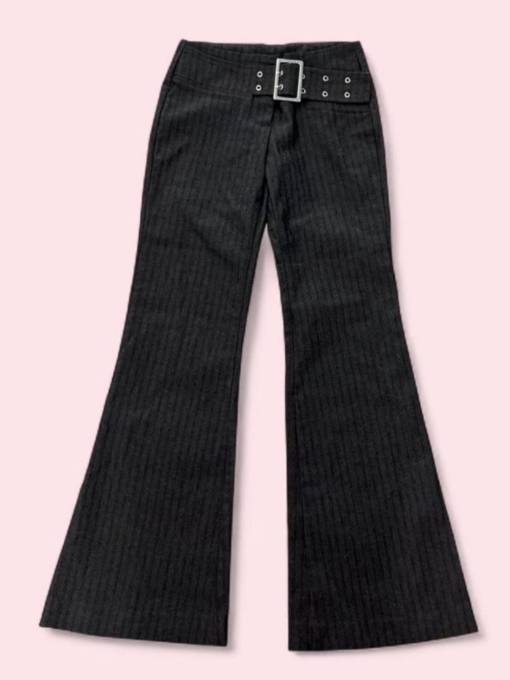 Vintage y2k Garage low rise belted pinstripe flare pants